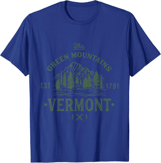 Green Mountains Vermont Vacation T-Shirt - T-Shirt | Royal