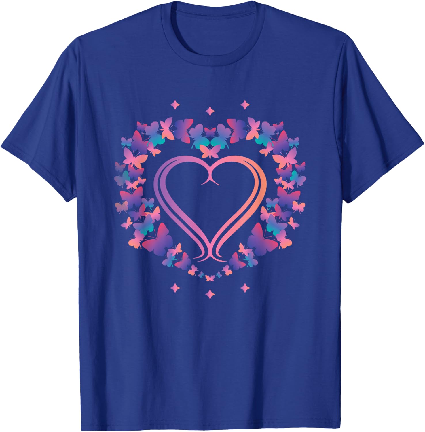 Heart Shaped Butterfly T-Shirt - T-Shirt | Royal