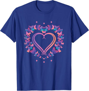 Heart Shaped Butterfly T-Shirt - T-Shirt | Royal