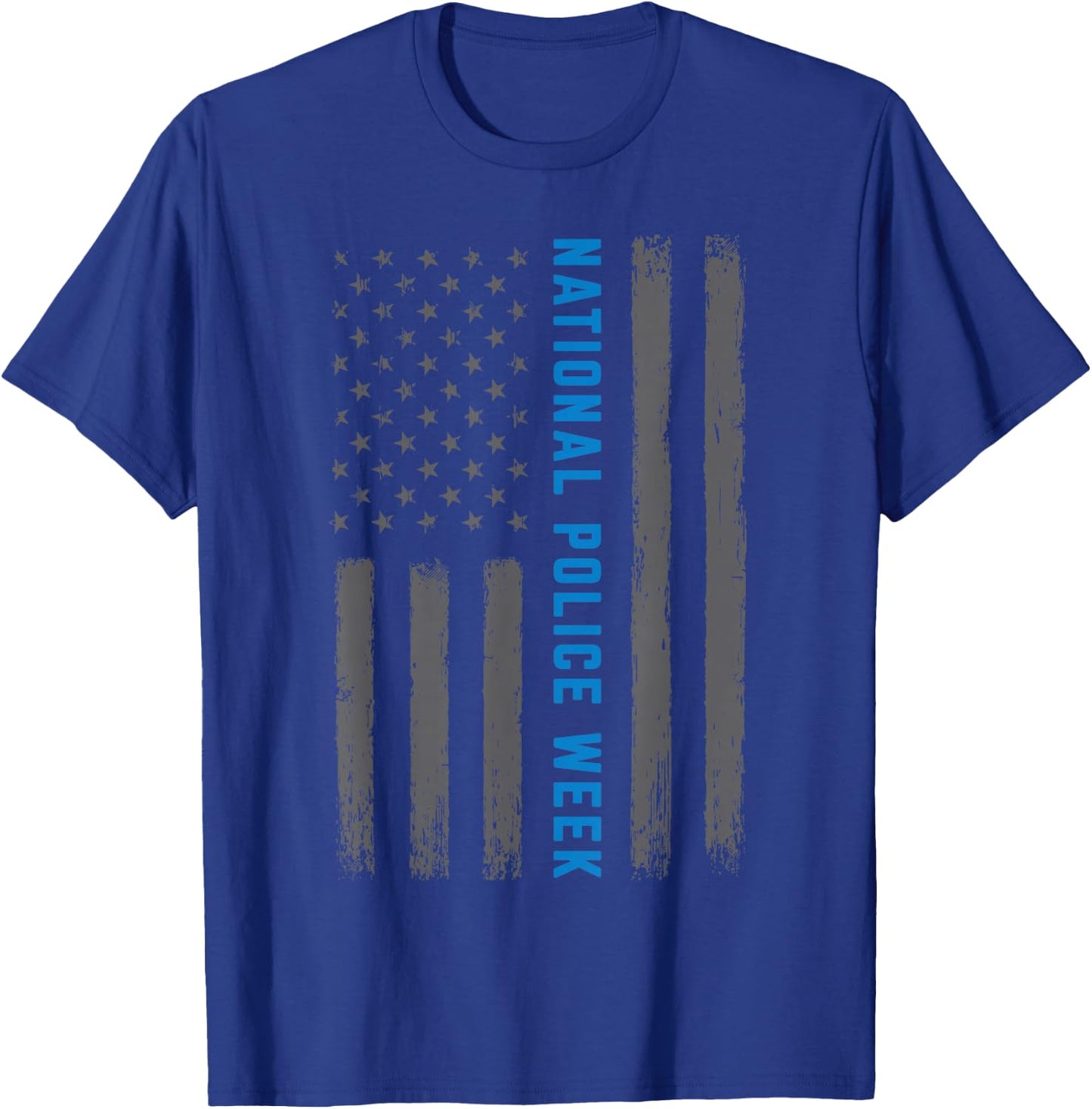 National Police Week 2024 Vintage Police Flag Proud Police T-Shirt - T-Shirt | Royal