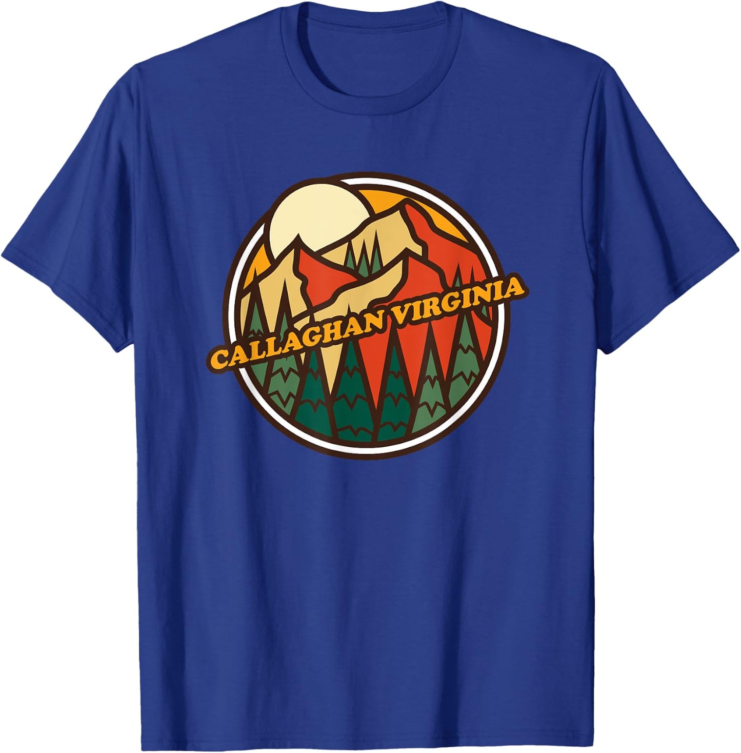 Vintage Callaghan, Virginia Mountain Hiking Souvenir Print T-Shirt - T-Shirt | Royal