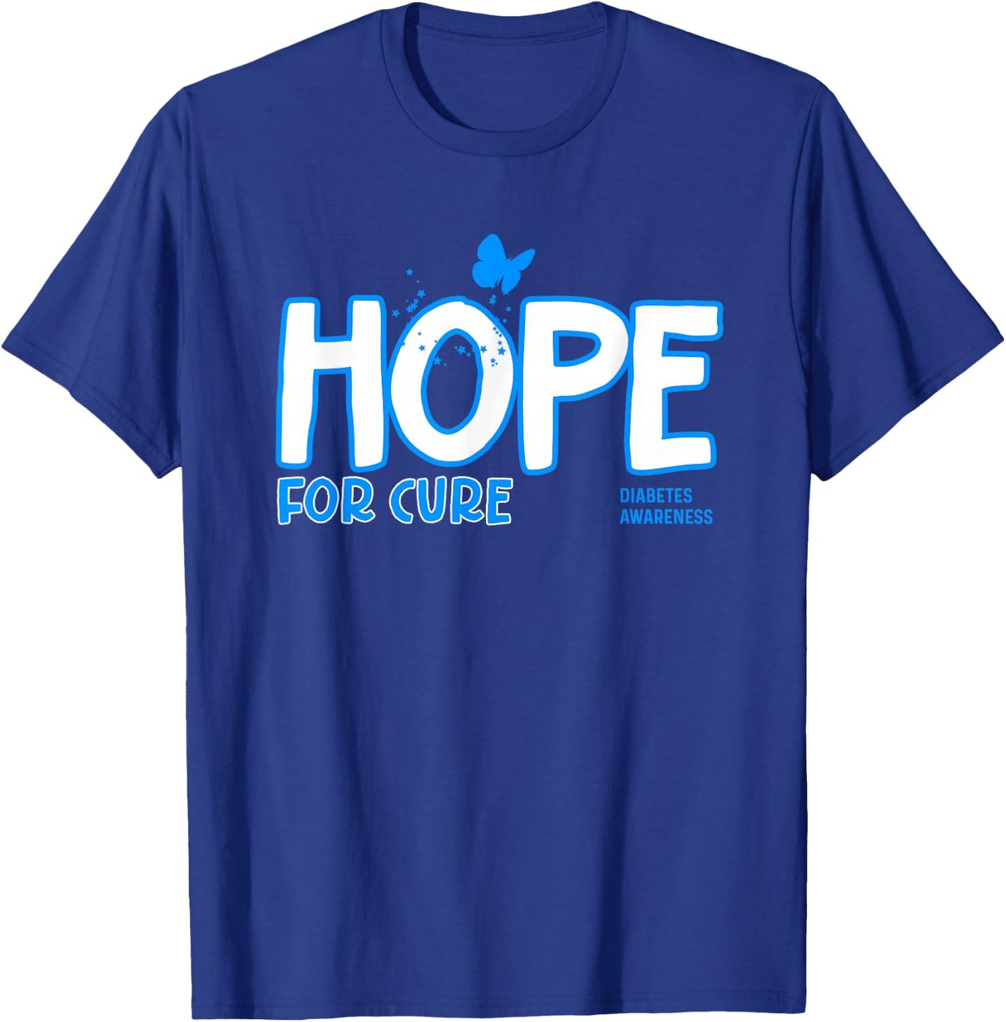 Hope for Cure Diabetes Awareness T-Shirt - T-Shirt | Royal