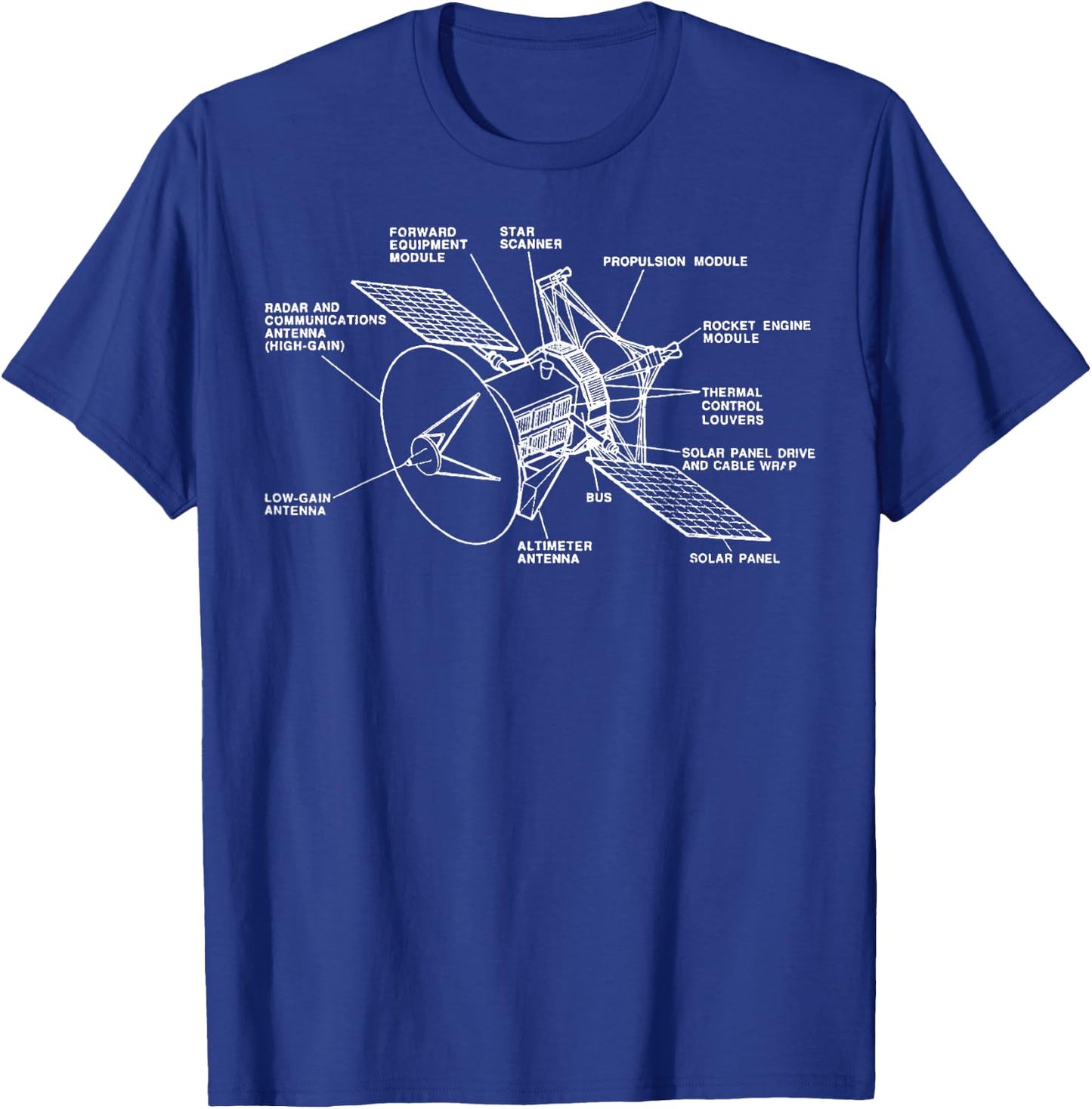 Space Satellite Vintage Retro Diagram Chart Blueprint Gift T-Shirt - T-Shirt | Royal