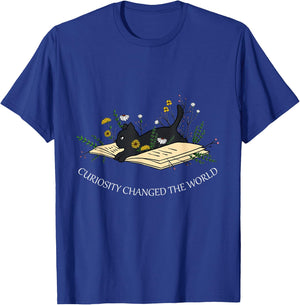 Black Cat Kitten Lover Funny Book Pet Owner Librarian T-Shirt - T-Shirt | Royal