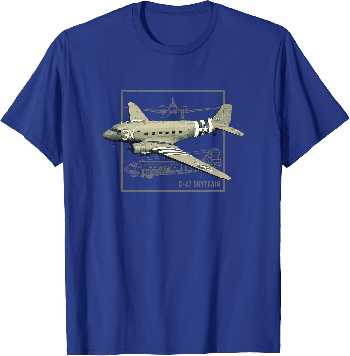 C-47 Skytrain Dakota | Military Transport Aircraft T-Shirt - T-Shirt | Royal