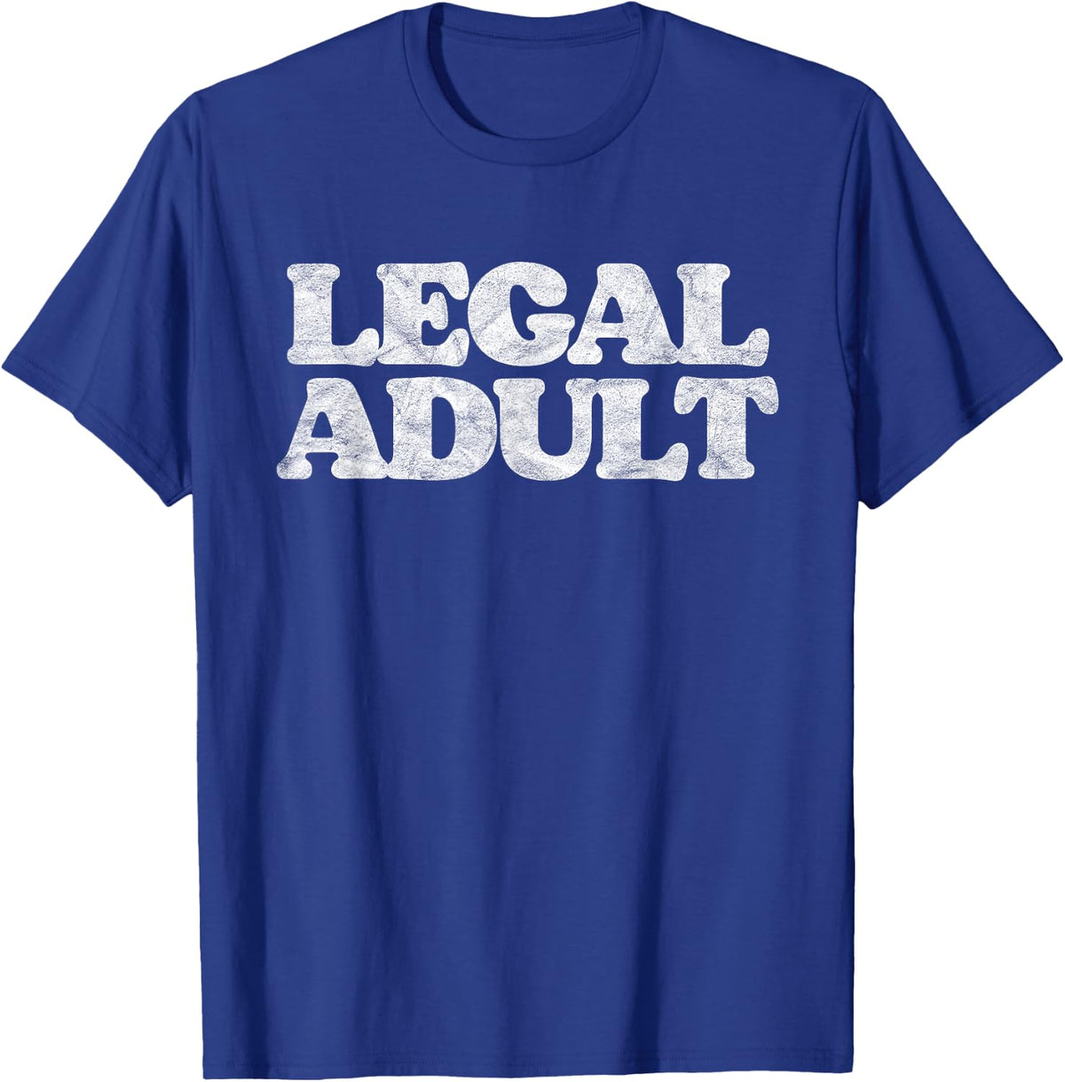 Legal Adult Funny Adulting Simple Grown-Up Distressed Retro T-Shirt - T-Shirt | Royal