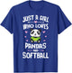 Just A Girl Who Loves Pandas And Softball Gift Women T-Shirt - T-Shirt | Royal