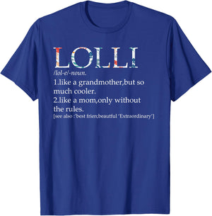 Lolli Definition Floral Birthday Grandmother T-Shirt - T-Shirt | Royal