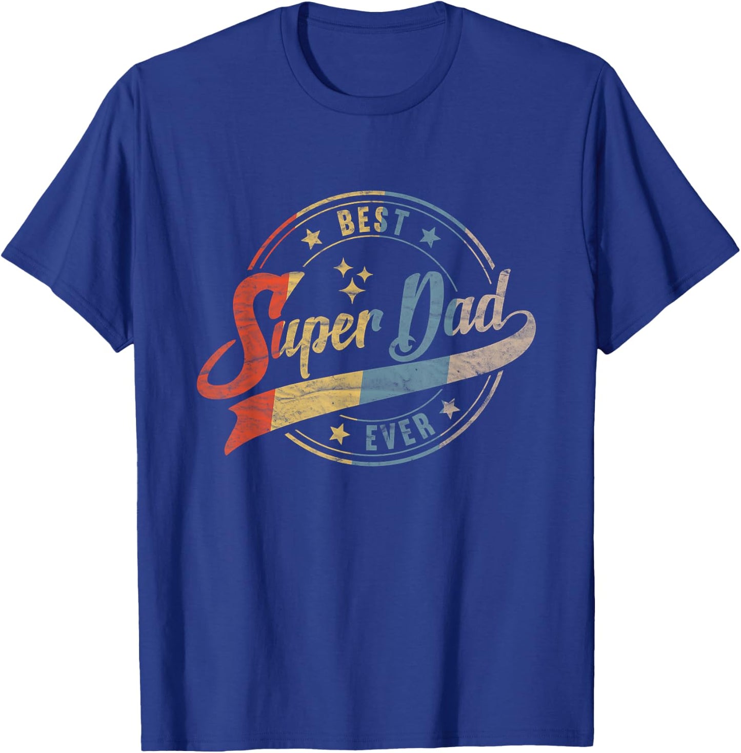 Retro Best Dad Super Dad Ever Father Daddy Father's Day Gift T-Shirt - T-Shirt | Royal