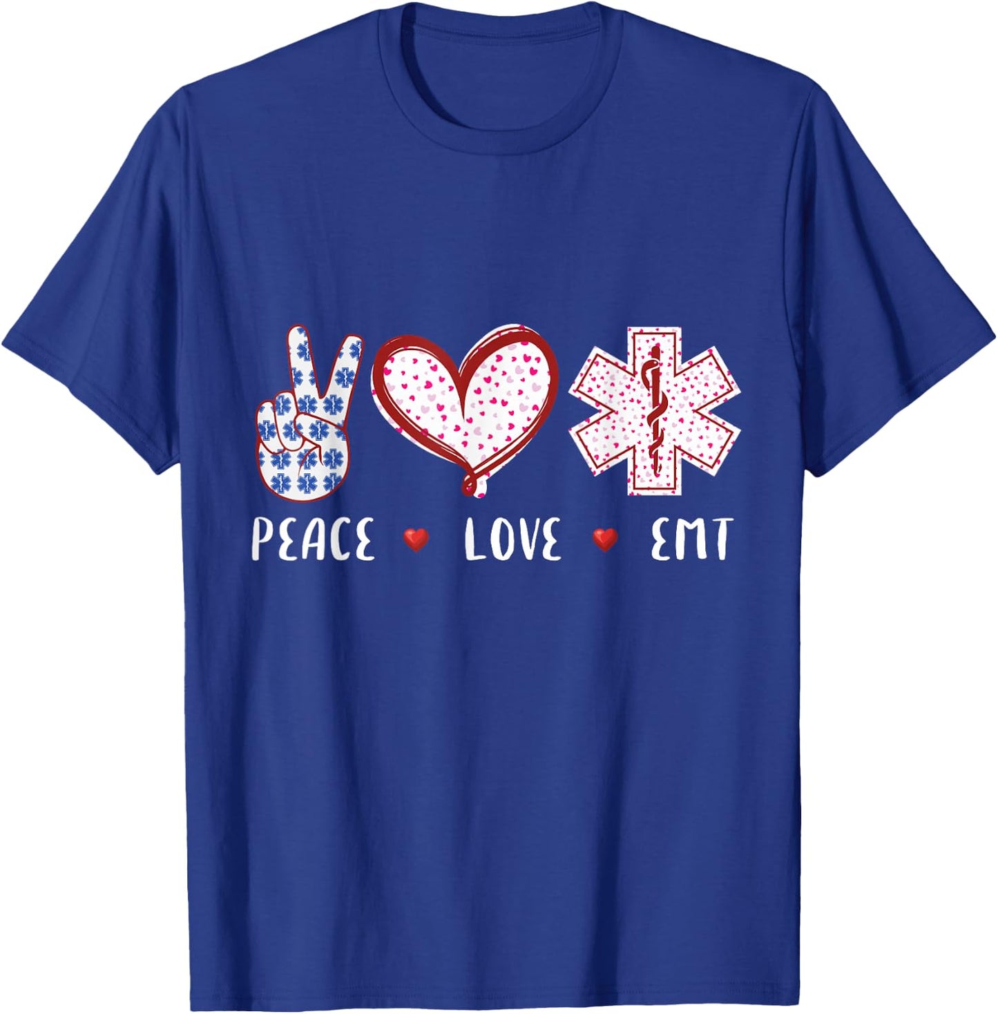 Peace Love EMT medical tech gifts women Future EMT T-Shirt - T-Shirt | Royal