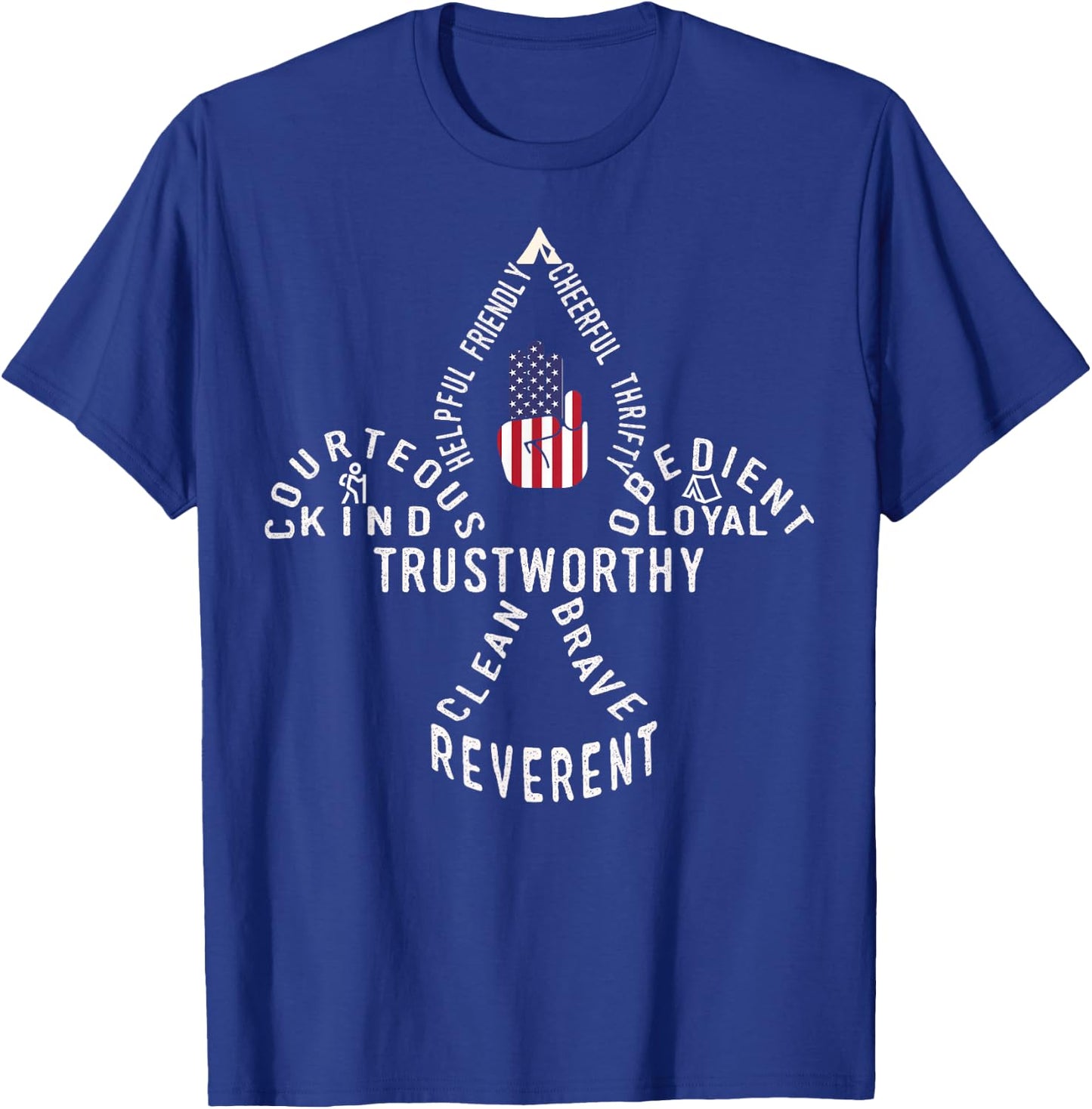 America Flag Scouting Law T-Shirt - T-Shirt | Royal