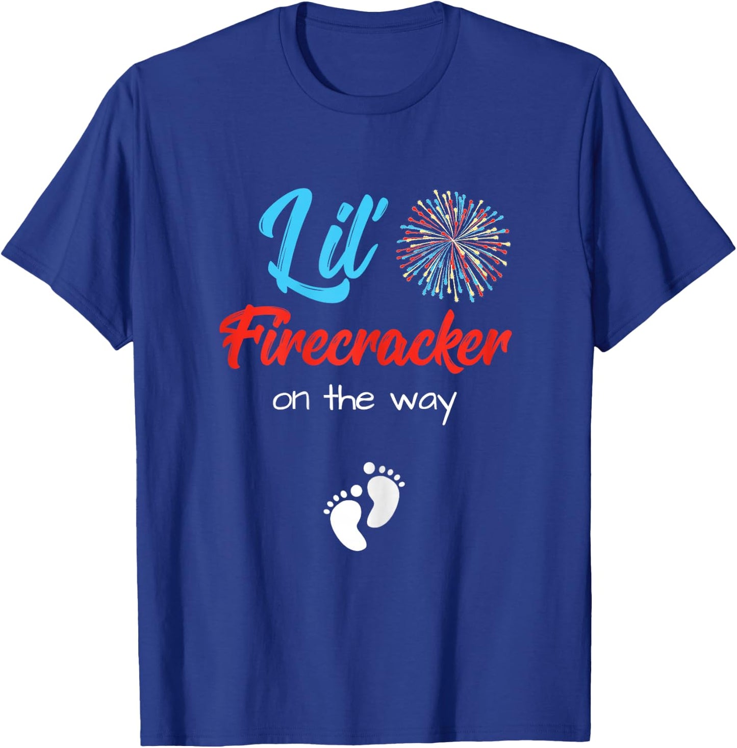 4th of July Pregnancy Shirt Lil' Firecracker On The Way Women T-Shirt - T-Shirt | Royal