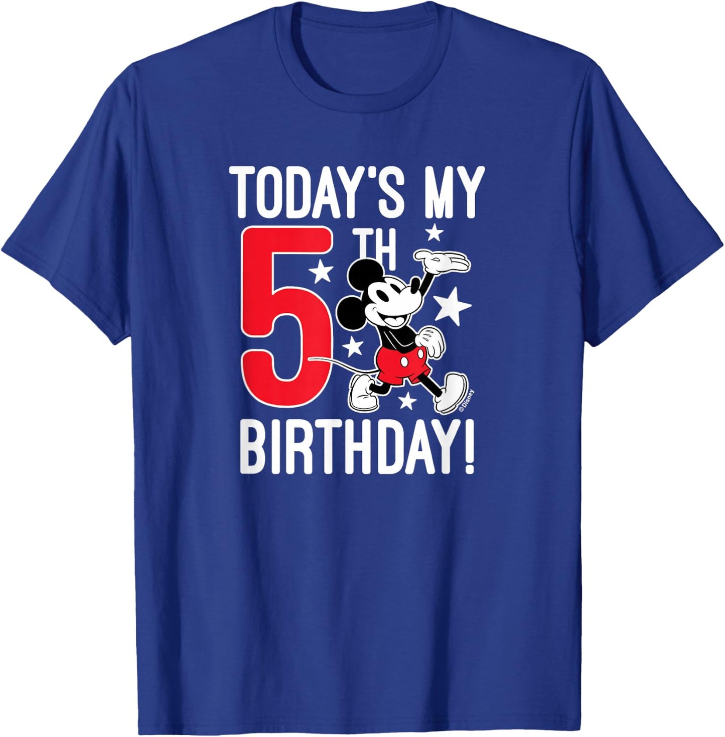 Classic Mickey - Today's My 5th Birthday T-Shirt - T-Shirt | Royal