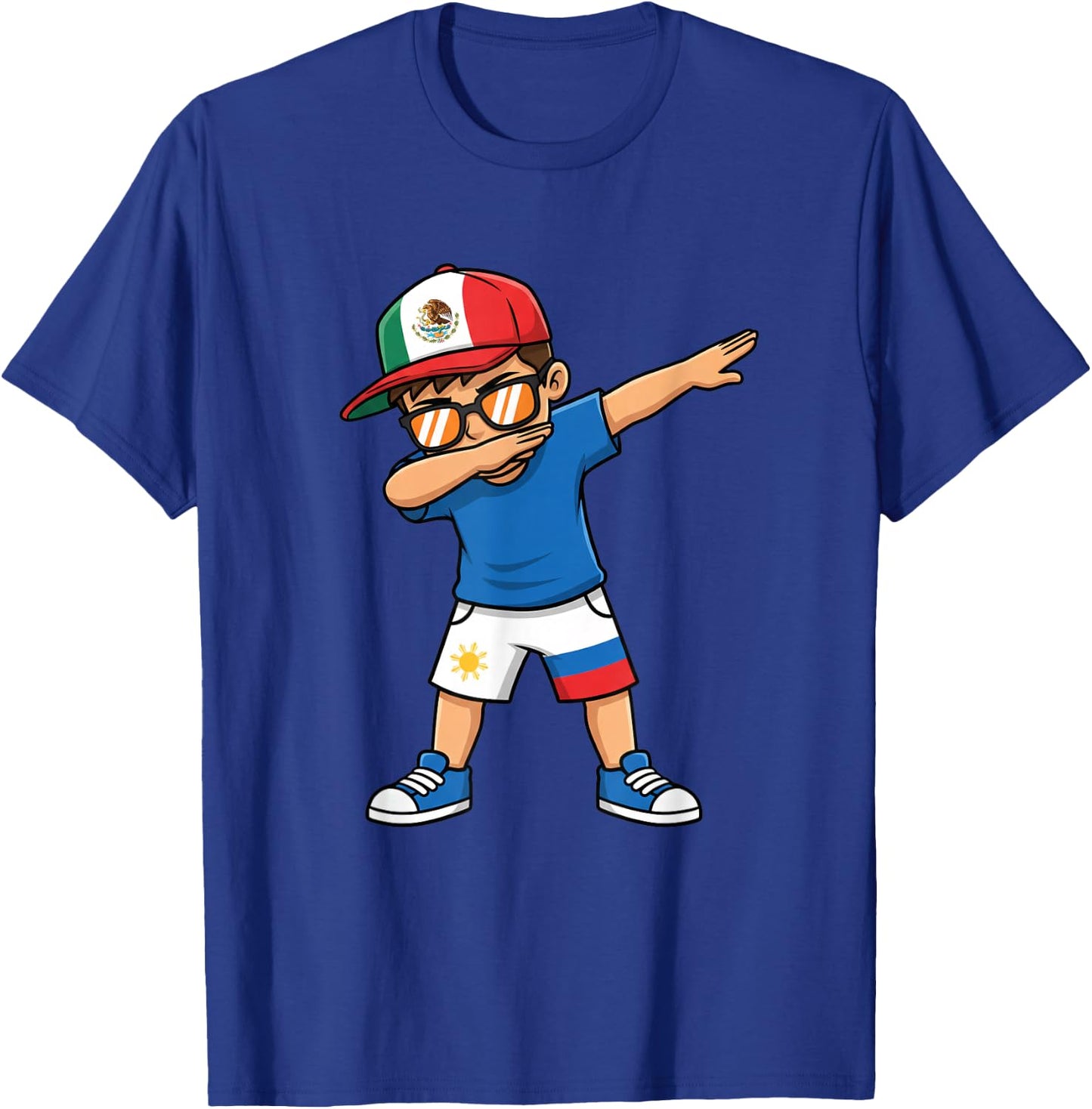 Mexican Filipino Kid Dabbing Boy with Hat T-Shirt - T-Shirt | Royal
