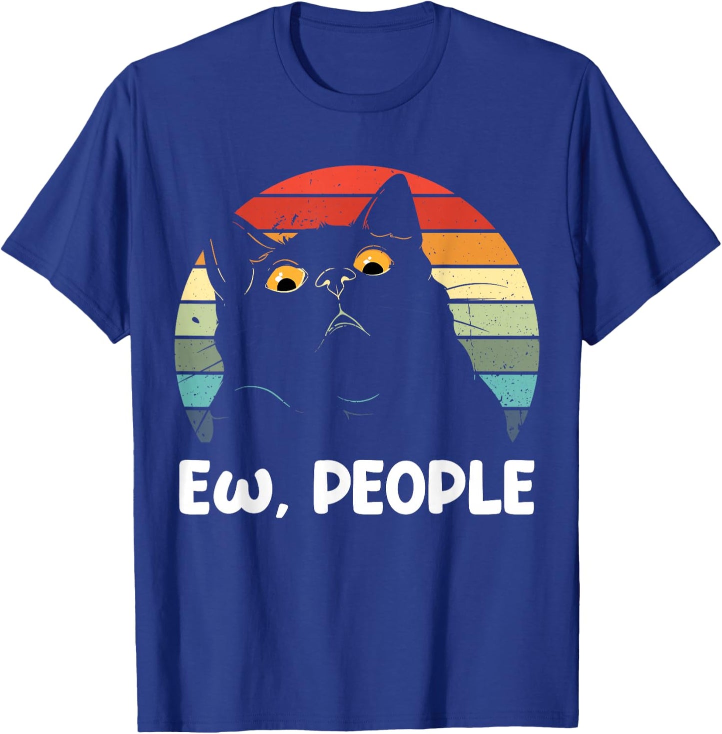Ew people funny Black Cat lover men fun cat saying T-Shirt - T-Shirt | Royal