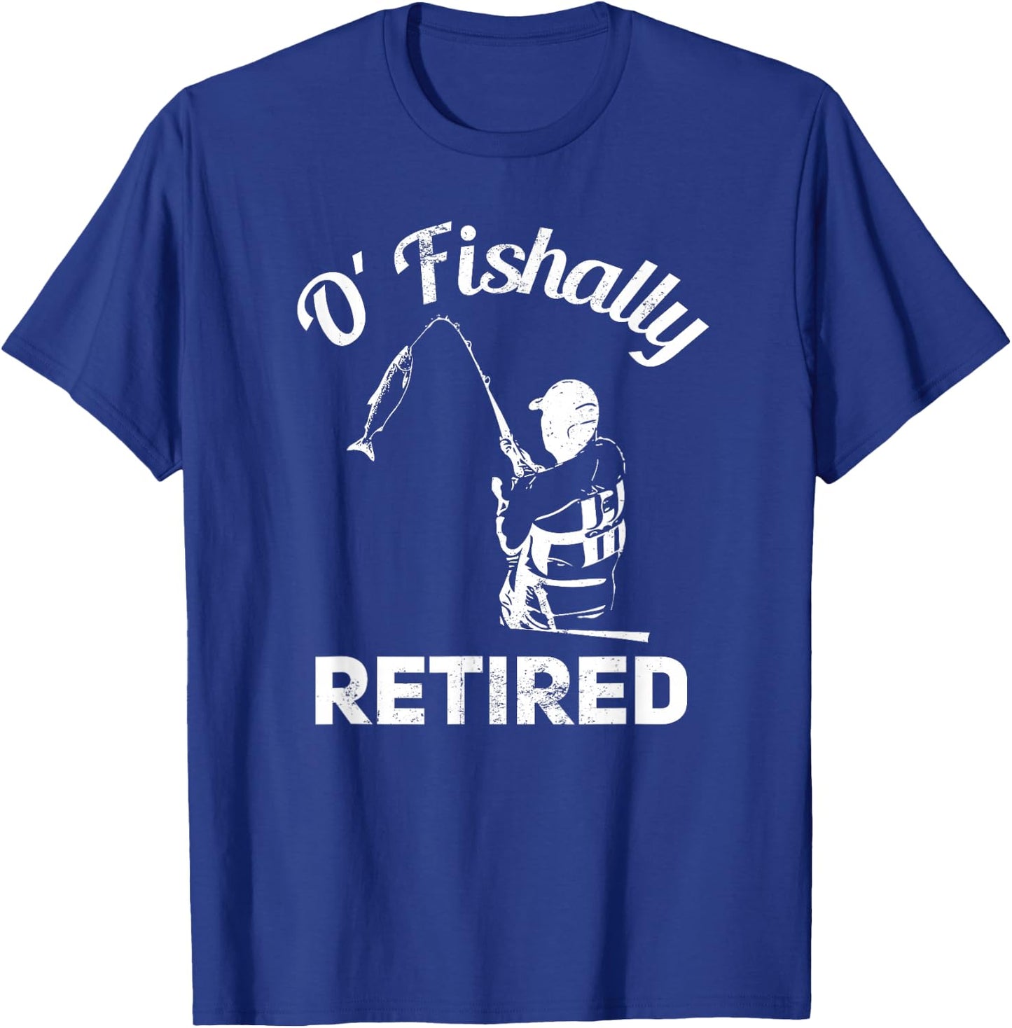 Ofishally Retired Fishing Retro Retirement T-Shirt - T-Shirt | Royal