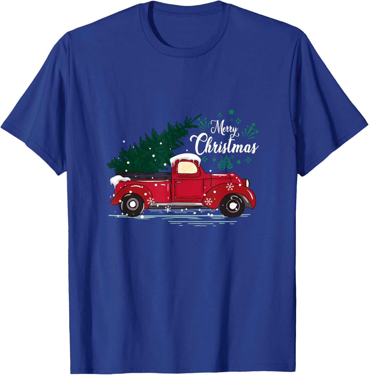 Vintage Red Truck Christmas Tree T-Shirt - T-Shirt | Royal
