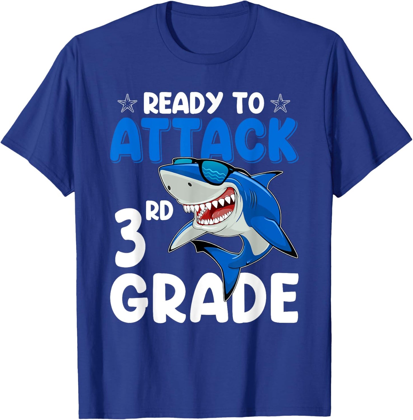 Ready To Attack 3rd Grade Shark Third Grade Teacher Student T-Shirt - T-Shirt | Royal