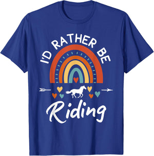 I'd Rather Be Riding Horse Horseback Rider Equestrian Kids T-Shirt - T-Shirt | Royal