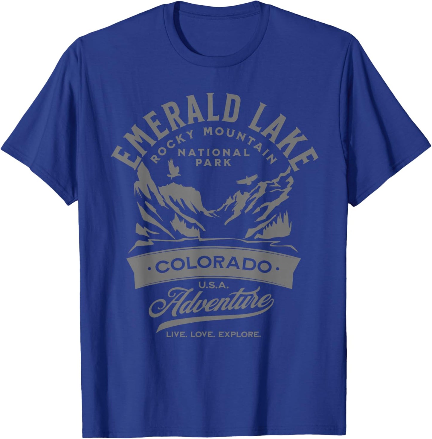 Emerald Lake Rocky Mountain National Park Colorado Design T-Shirt - T-Shirt | Royal