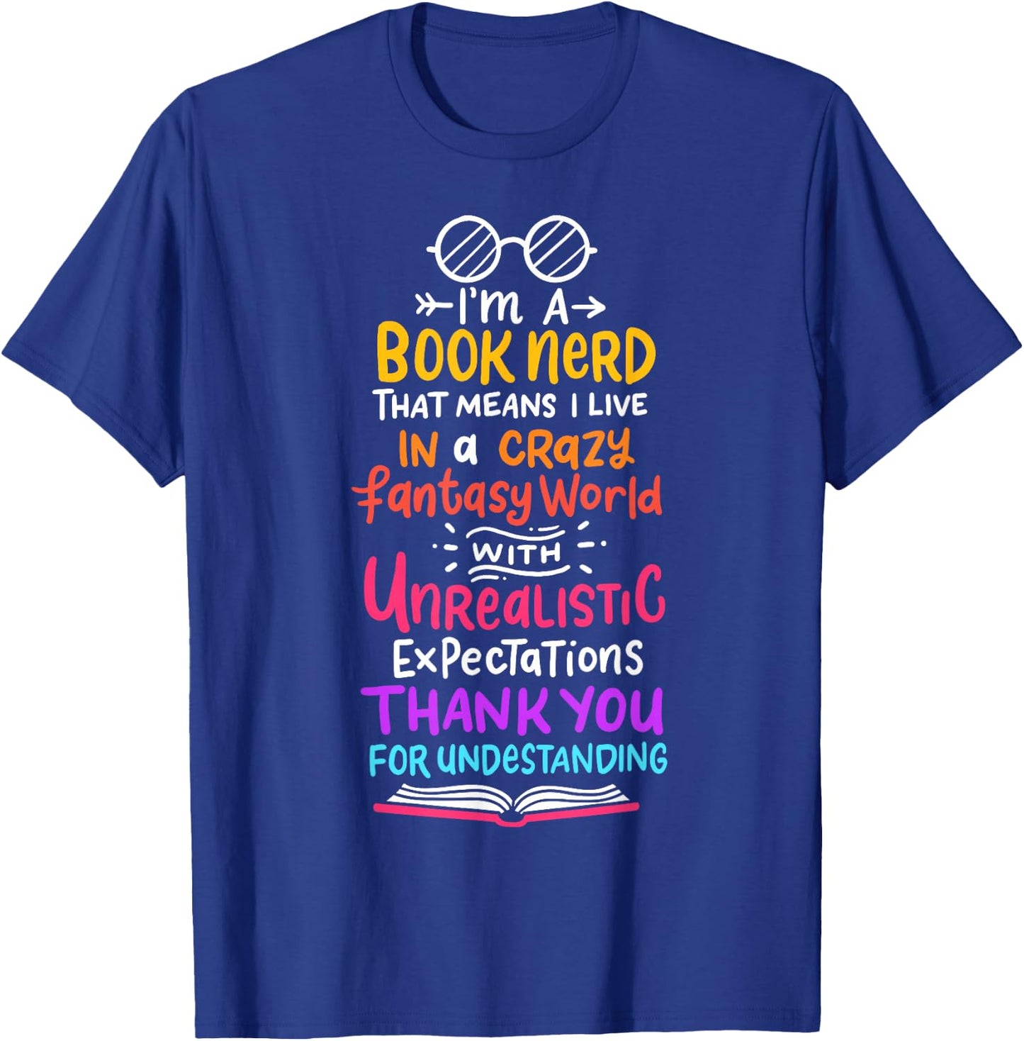 Books Reading English Teacher Student T-Shirt - T-Shirt | Royal