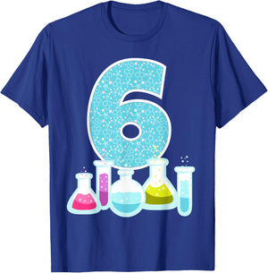 6th Birthday Science Theme Party Science Experiments Science T-Shirt - T-Shirt | Royal