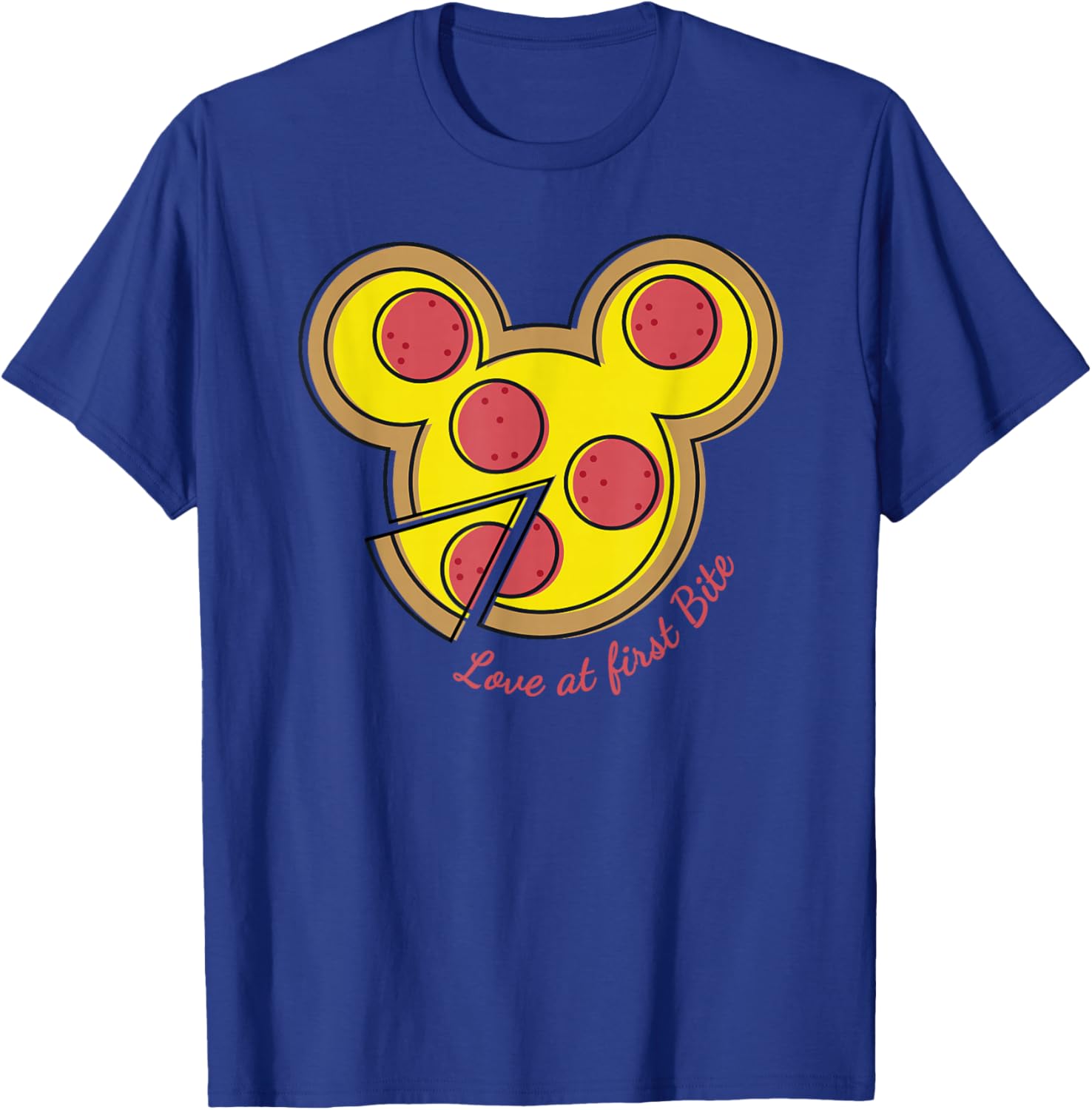 Disney Pizza Mickey Mouse Love At First Bite T-Shirt - T-Shirt | Royal