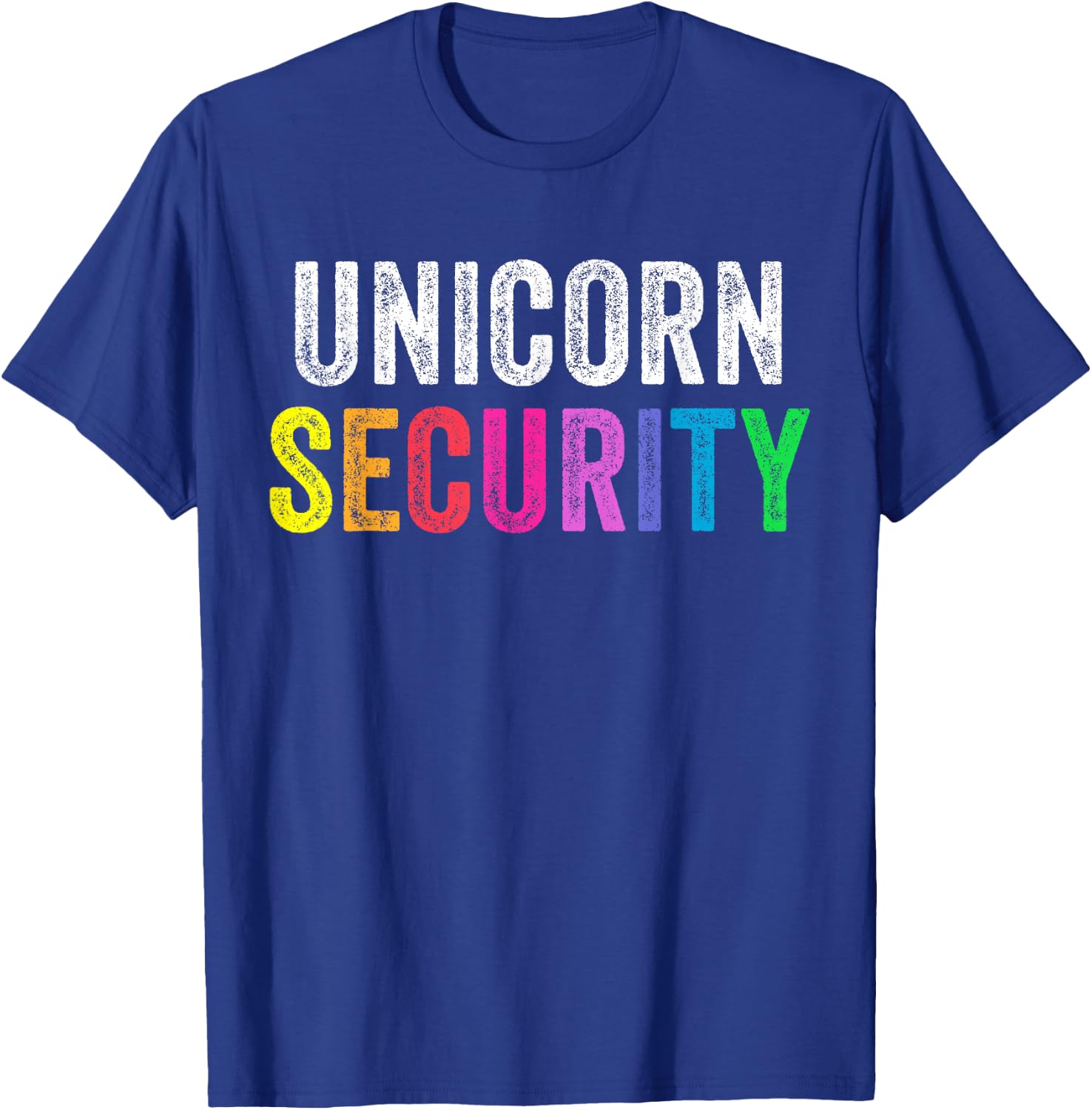 Dad Mom Daughter Adult Costume Unicorn Security T-Shirt - T-Shirt | Royal