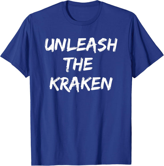 Cool Funny Unleash The Kraken Shirt Novelty Gift Men Women T-Shirt - T-Shirt | Royal