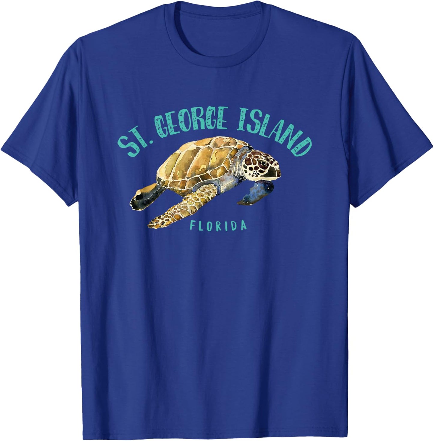 St. George Island Florida Sea Turtle Design T-Shirt - T-Shirt | Royal