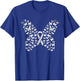 White Ribbon Cancer Warrior Butterfly Lung Cancer Awareness T-Shirt - T-Shirt | Royal