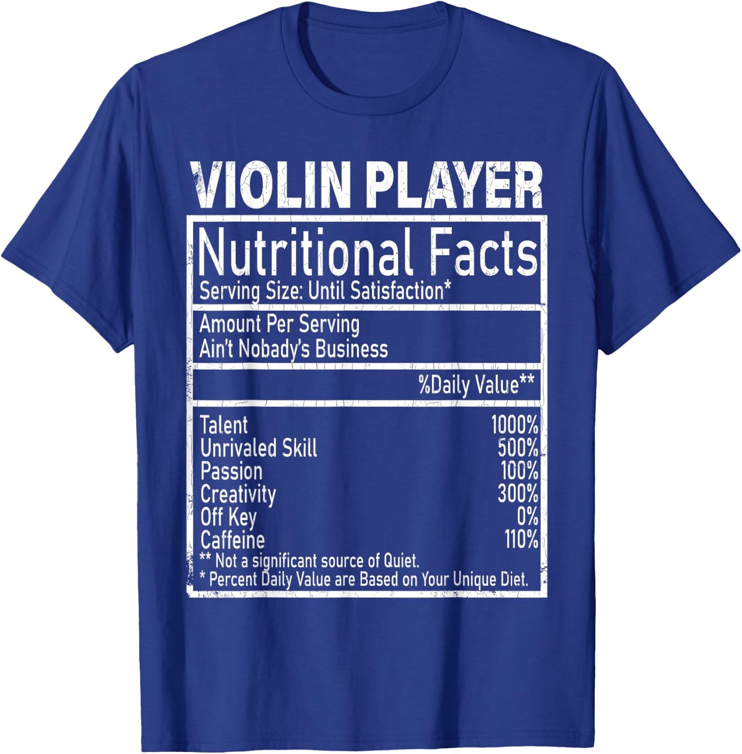 Violin Player Facts Funny Violinist Music Player Graphic T-Shirt - T-Shirt | Royal