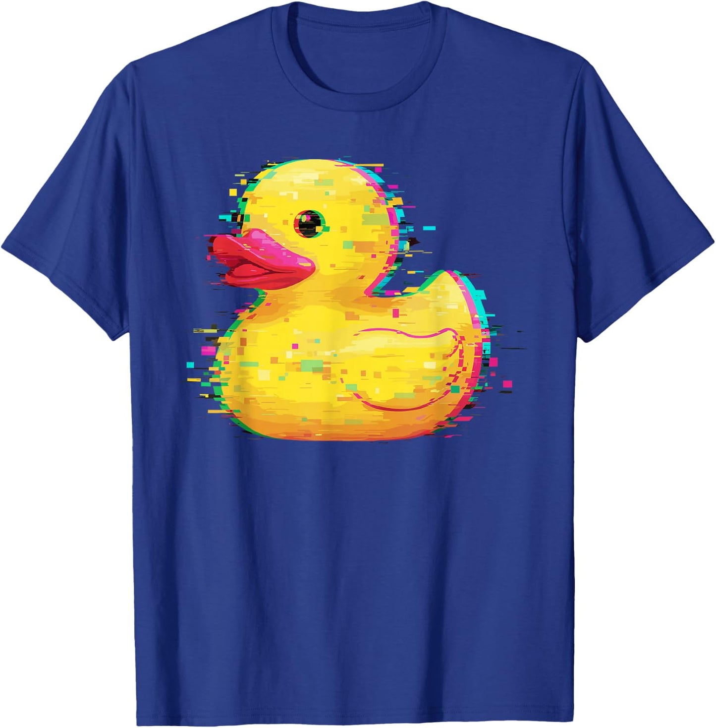 Programmer Glitch Rubber Duck Debugging Coding T-Shirt - T-Shirt | Royal