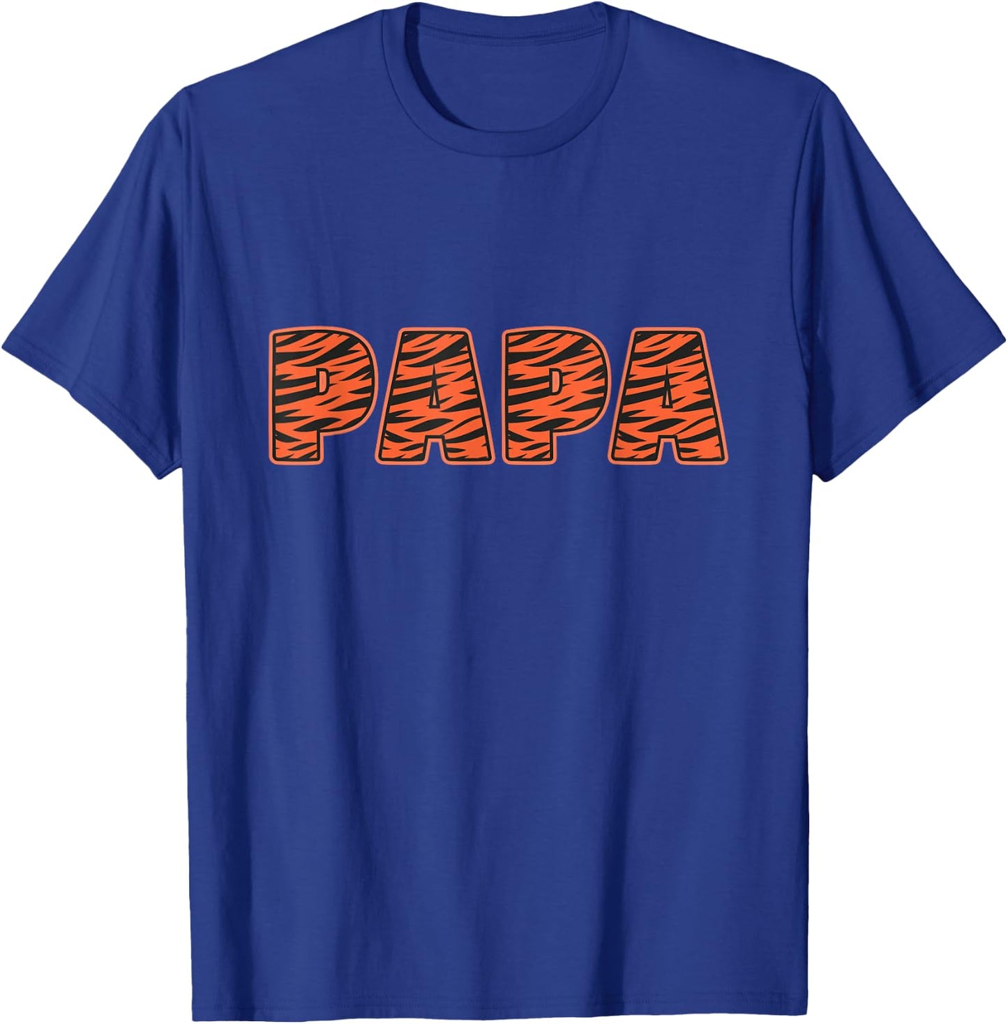 Dad Papa Tiger Pattern T-Shirt - T-Shirt | Royal
