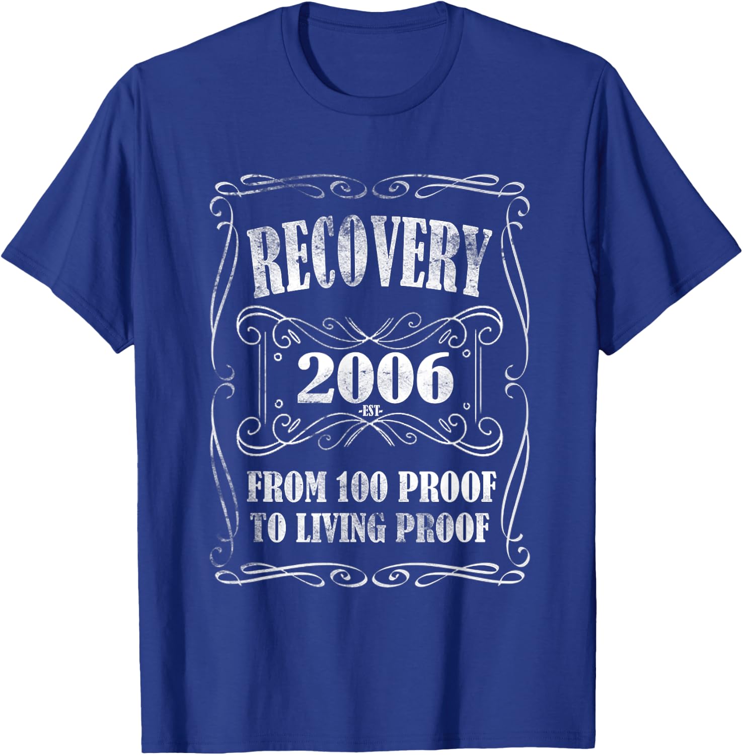 Sober Since 2006 Clean & Sober 19 Years of Sobriety Recovery T-Shirt - T-Shirt | Royal