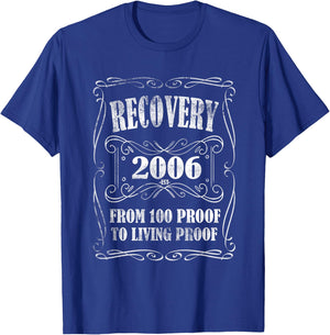 Sober Since 2006 Clean & Sober 19 Years of Sobriety Recovery T-Shirt - T-Shirt | Royal