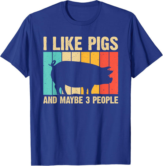 Funny Pig Women Farm Animal Swine Vintage Pig Lovers T-Shirt - T-Shirt | Royal