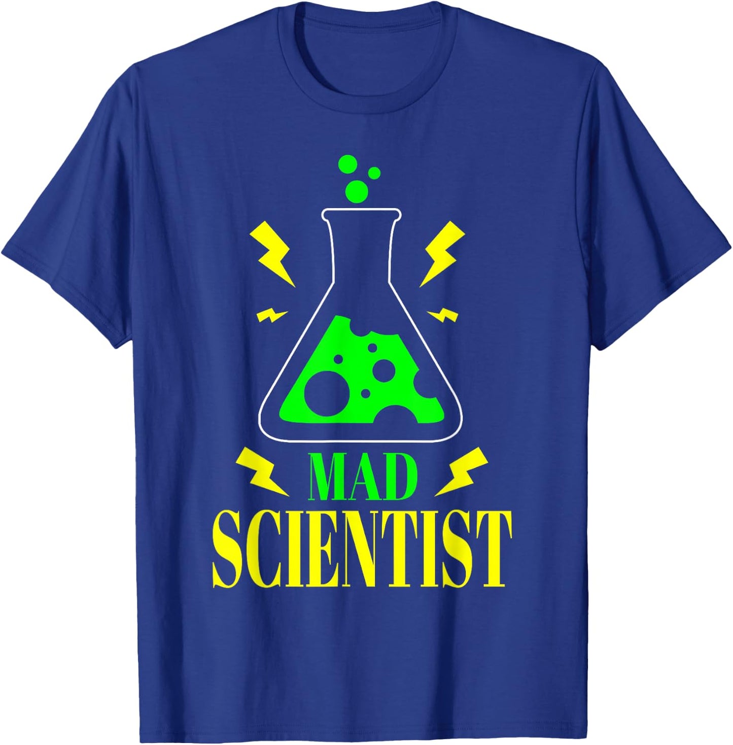 Funny Mad Scientist Men Women Kids Halloween Science Teacher T-Shirt - T-Shirt | Royal