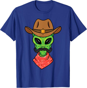 Alien Cowboy for Boys Halloween Sheriff Space Alien Cowboy T-Shirt - T-Shirt | Royal