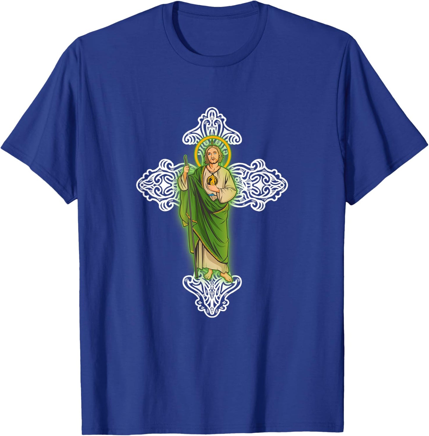 Judas Tadeo con Cruz Santa. T-Shirt - T-Shirt | Royal