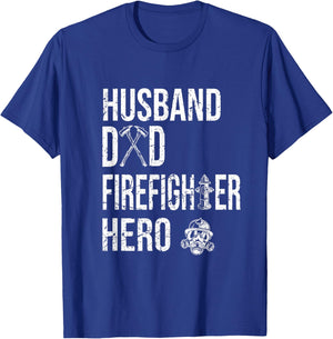 Volunteer Firefighter Fireman Dad Father T-Shirt - T-Shirt | Royal