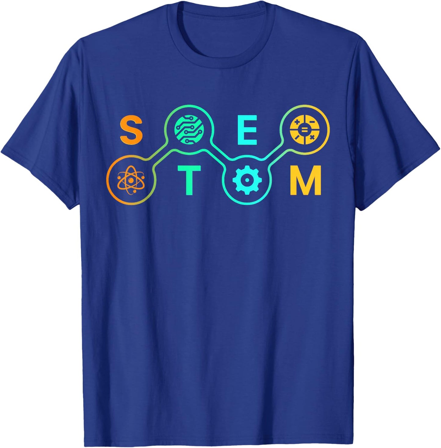 STEM Teacher Science Technology Engineering Math , Black T-Shirt - T-Shirt | Royal