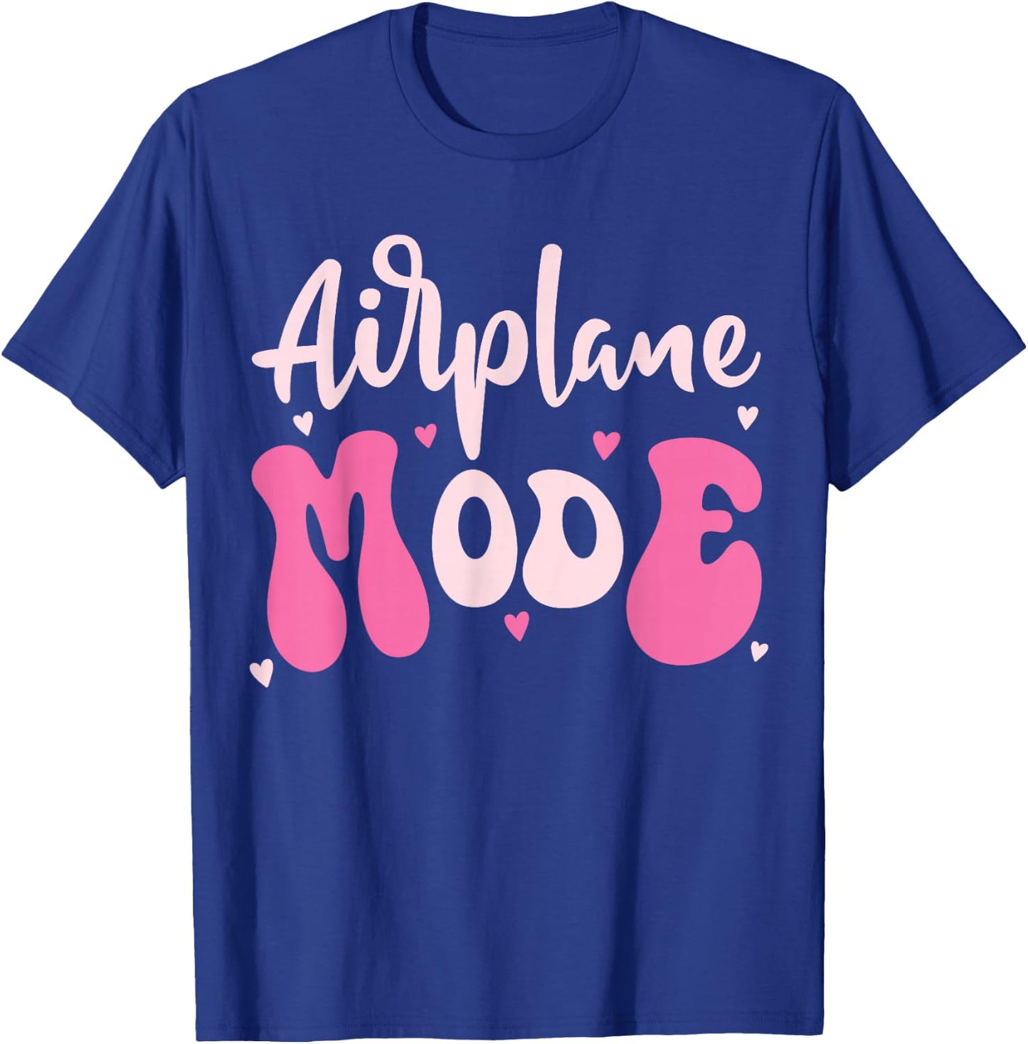 Cute Airplane Mode Travel Graphic Pilot Girl Women Mom Pink T-Shirt - T-Shirt | Royal