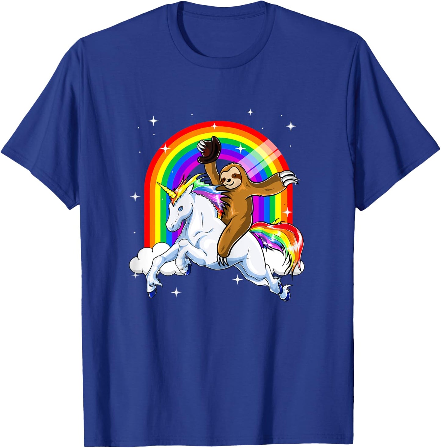 Sloth Riding Unicorn Women Kids Slothicorn Gifts T-Shirt - T-Shirt | Royal