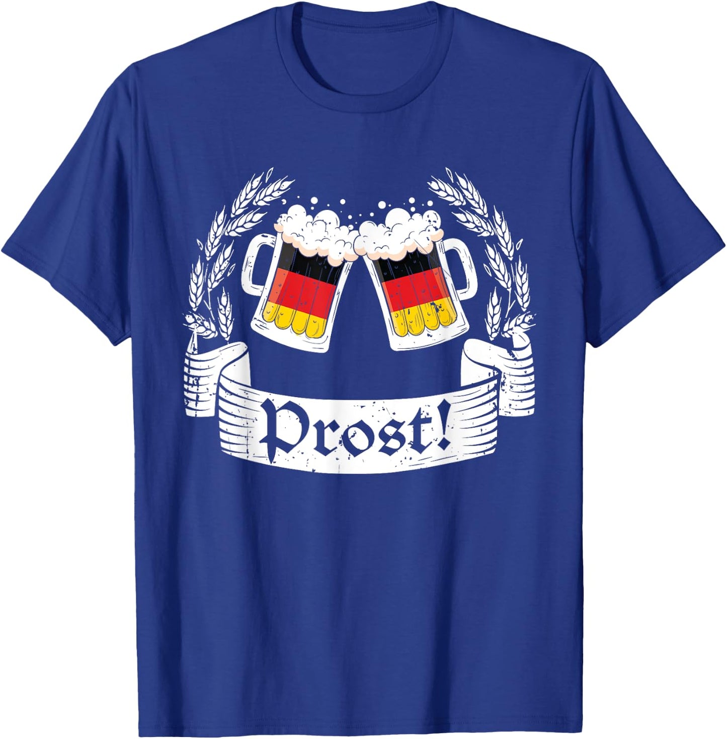 Oktoberfest Shirt Men Women Vintage German Flag Cheers Prost T-Shirt - T-Shirt | Royal