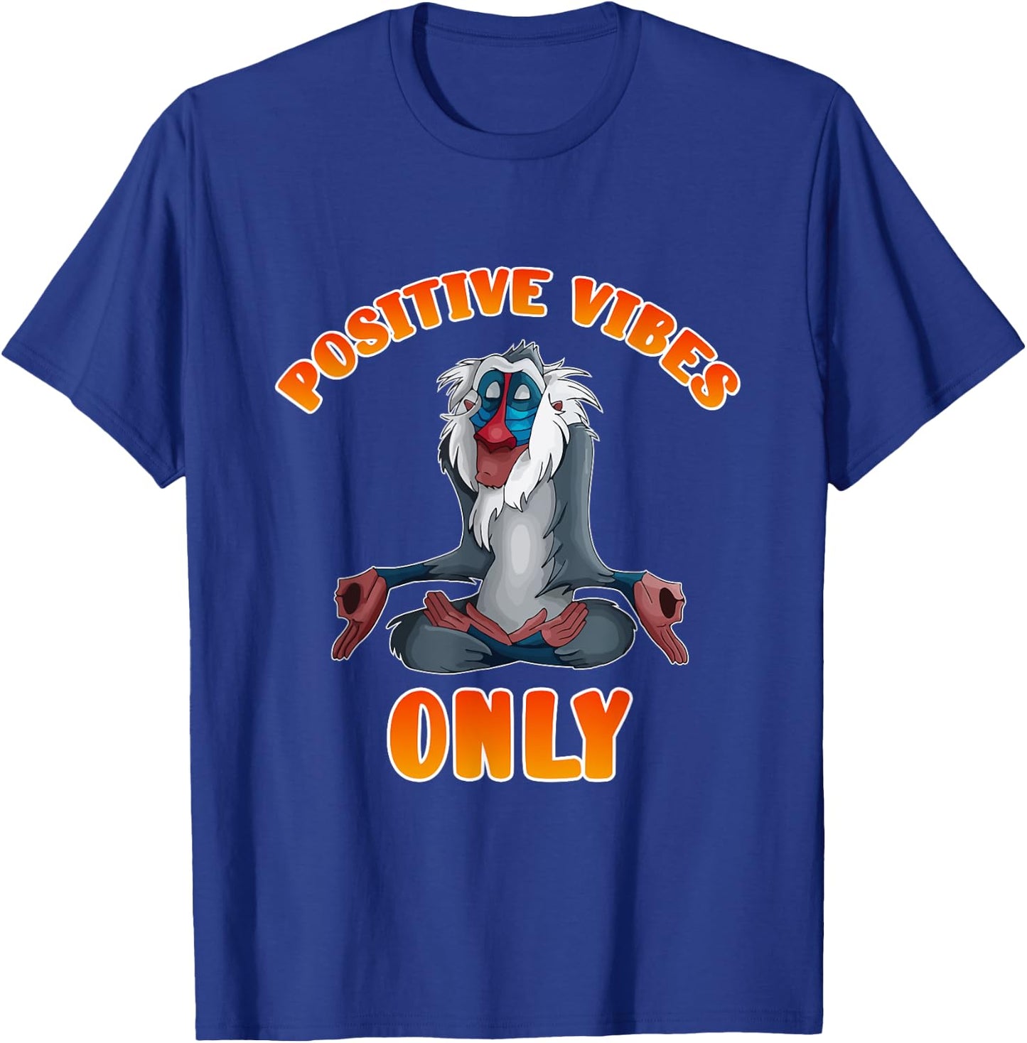 Positive Vibes Monkey Namaste Meditation Zen T-Shirt - T-Shirt | Royal