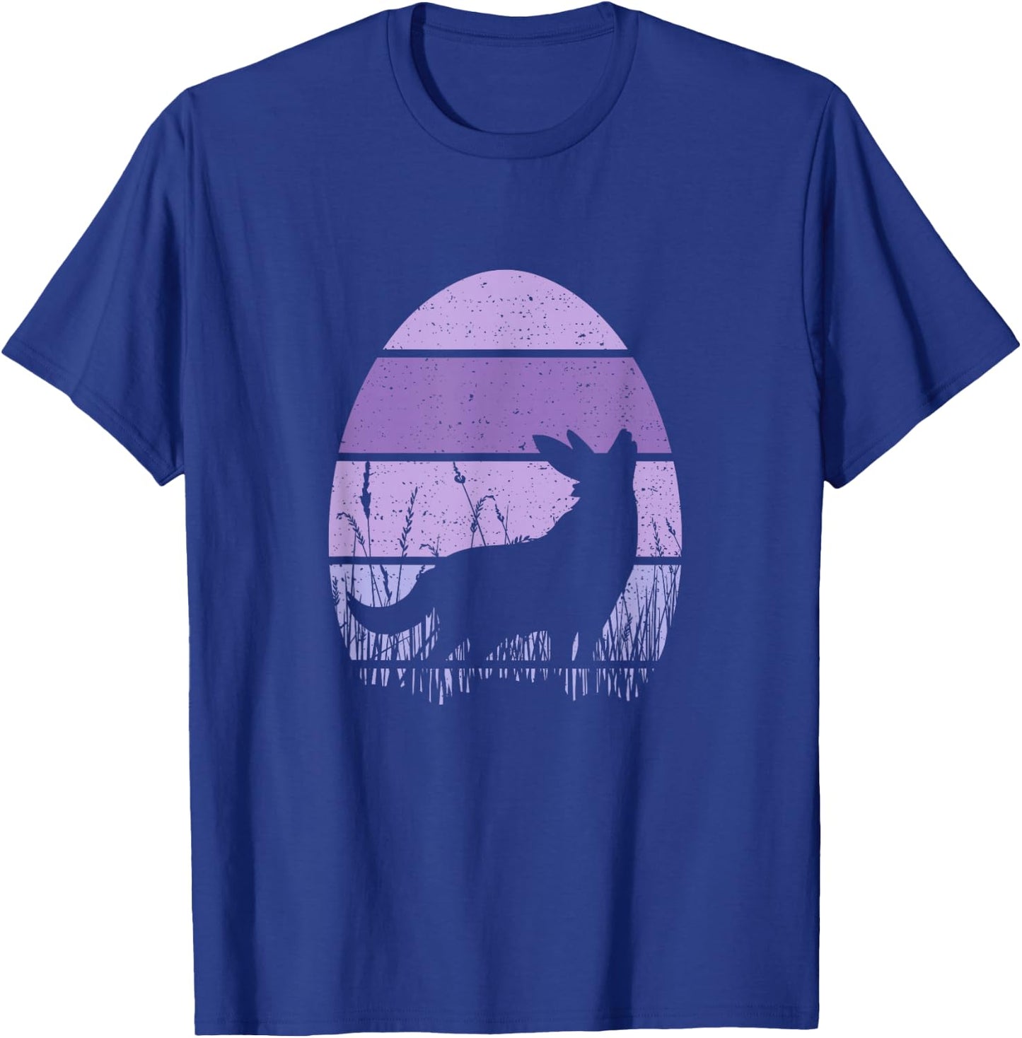 Easter Bunny Wolf Egg Purple Vintage Retro Love Wolves T-Shirt - T-Shirt | Royal