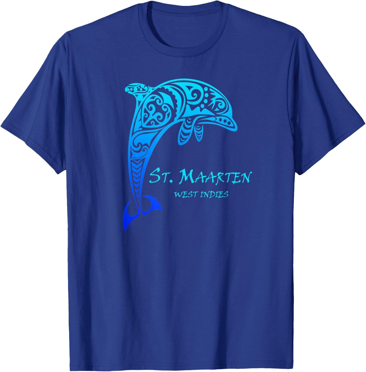 St. Maarten, West Indies Vintage Tribal Dolphin Vacation T-Shirt - T-Shirt | Royal