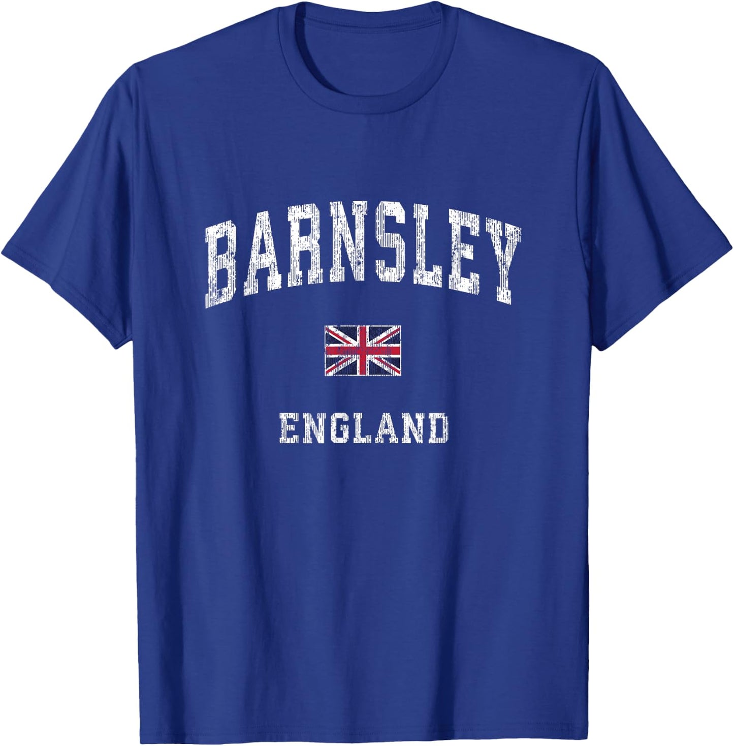 Barnsley England Vintage Athletic Sports Design T-Shirt - T-Shirt | Royal
