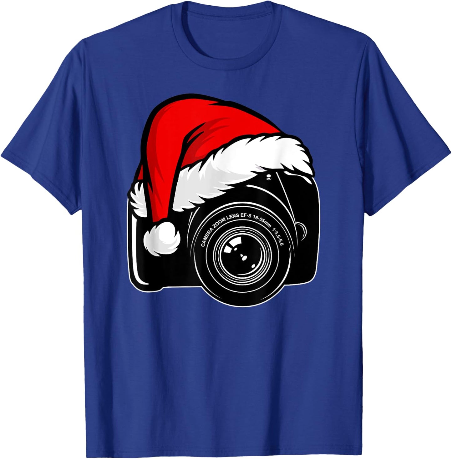 DSLR Camera Santa Hat Funny Christmas Photographer Matching T-Shirt - T-Shirt | Royal